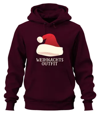 Produktbild von Weihnachtsoutfit Weihnachtsmütze - Weihnachten Hoodie Kapuzenpullover, Burgundy, XL
