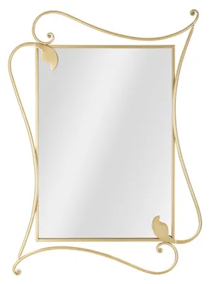 Produktbild von FURNLUX Wandspiegel Blütenblatt Gold 80cm / Hauptfarbe: Gold / Abmessungen: 80 x 110 x 4 cm