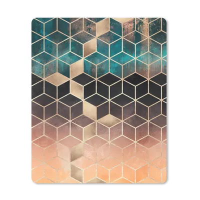 Produktbild von MuchoWow® Mauspad Mousepad Abstrakt - Würfel - Gold - Muster - Luxus 30x40 cm - Mousepads - Maus Mat - Pad - Mausunterlage - Mausmatten