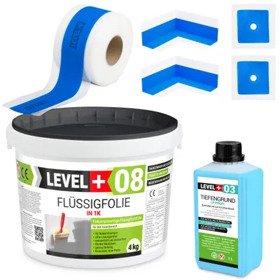 Produktbild von Dichtungset Dusch Bad Abdichtung Dichtband Flüssigfolie 4Kg Innenecke SET300