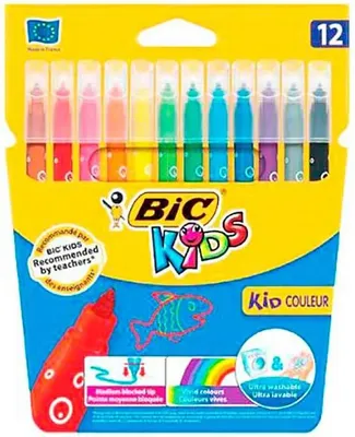 Imagen del producto de Estuche Bic de 12 lápices de colores para niños, varios colores. Varios colores. Talla única