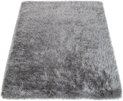 Immagine prodotto di Tappeto a pelo lungo Soggiorno Camera da letto Shaggy Tinta unita Morbido Moderno Grigio Dimensioni 120x170 cm
