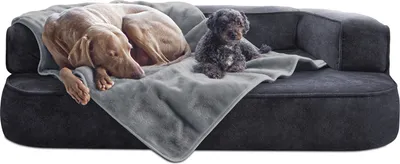Produktbild von tierlando® Hundedecke LILLY Flauschige Haustier-, Welpen-, Katzen-, Plüschdecke - Größe: 150x100cm | Farbe: 06 Grau