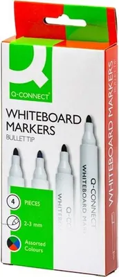 Obrázek produktu pro Q-CONNECT KF26038, 4 kusů, Černá, Modrá, Zelená, Červená, Štětičkový hrot, Vícebarevný, Bílá, Kulatý