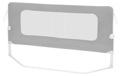 Produktbild von Bettgitter - Rausfallschutz - 150 cm Länge - Höhenverstellbar 66–80 cm - Klappbar - Trapezfüße - Befestigungsgurte - Grau