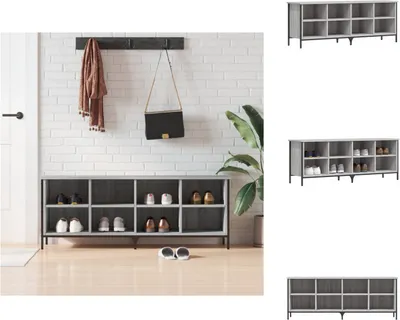 Produktbild von vidaXL Schuhregal Grau Sonoma 131x35x50 cm Holzwerkstoff -  Schuhregale & -schränke