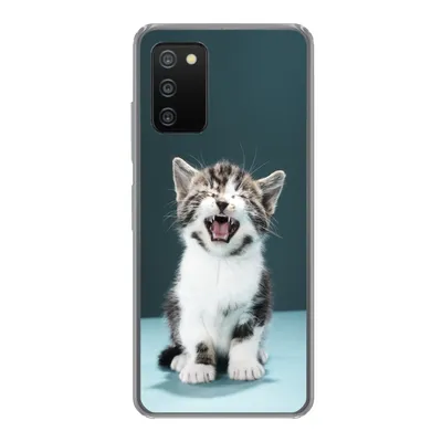 Produktbild von MuchoWow® Handyhülle Schutzhülle Hülle für Samsung Galaxy A03s Katze - Kätzchen - Miau Silikon Softcase Handy Hülle - Schutz