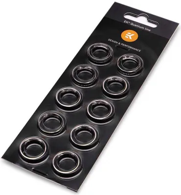 Image de EK Water Blocks EK-Quantum Torque Color Ring 10-Pack HDC 12, bague de fixation du couple, argent, 10 pièces, Slovénie