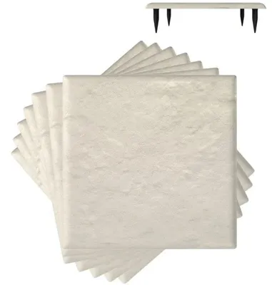 Obrázek produktu pro Dekorativní zahradní dlažba s kolíky do země NP12494WH, sada 8 kusů, 39,5 x 39,5 cm, bílé