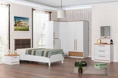 Immagine prodotto di Set per la camera dei bambini letto per bambini comodino cassettiera armadio 4 pezzi