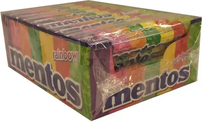 Produktbild von Mentos Rainbow Kaubonbons, Kiste mit 40 Rollen à 37,5g