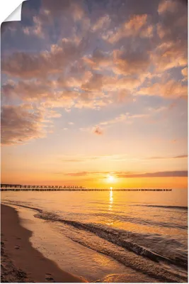 Produktbild von ARTland Poster Sonnenuntergang am Strand von Zingst Größe: 20x30 cm