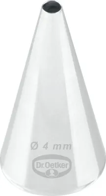 Produktbild von Dr. Oetker Lochtülle 4 mm, Lochtülle aus der Tüllen-Manufaktur, Backzubehör zum Dekorieren (Farbe: silber)