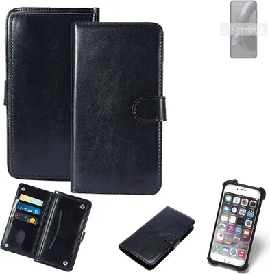 Produktbild von K-S-Trade 360° Hülle kompatibel mit Motorola Edge 30 Neo schwarz Kunstleder Case BookCase WalletCase Kunstlederederhülle Handyhülle, Rundumschutz