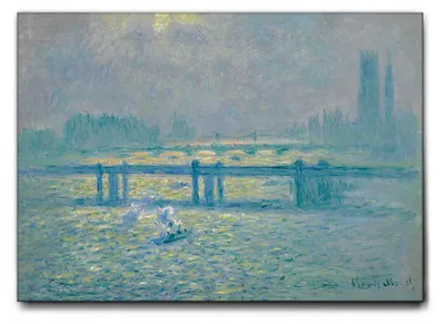 Produktbild von Giallobus - Panorama mit Brücke - Claude Monet - 140L x 100B cm - Bild - Leinwand mit Standardrahmen