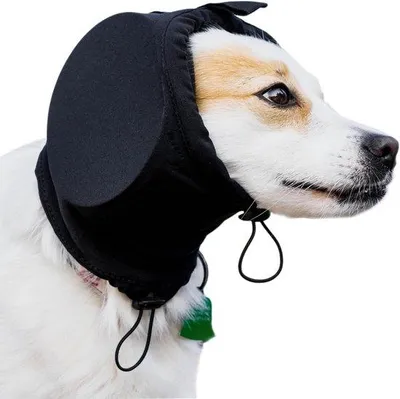 Produktbild von Hundeschutz gegen Schießerei und Gewitter - Waschbar und schalldicht - Warmes Design - Für alle Hunderassen geeignet - Schwarz, XL