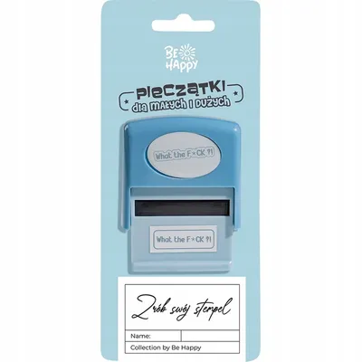 Zdjęcie produktu dla Stempel z napisem WHAT THE F*CK pieczątka ze śmiesznym napisem