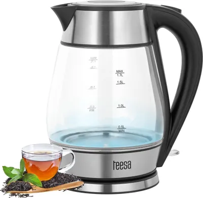 Zdjęcie produktu dla Teesa TSA1512B Czajnik szklany 1,7 l, 2200 W, czarny