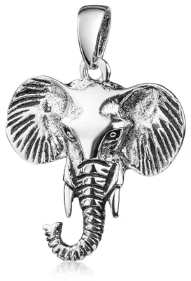 Produktbild von MATERIA by Matthias Wagner Kettenanhänger Elefant Kopf 925 Sterling Silber oxidiert KA-187