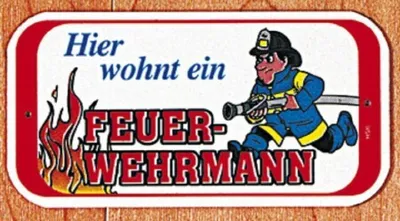Produktbild von Hinweisschild Tür - Hier wohnt ein Feuerwehrmann - 308174
