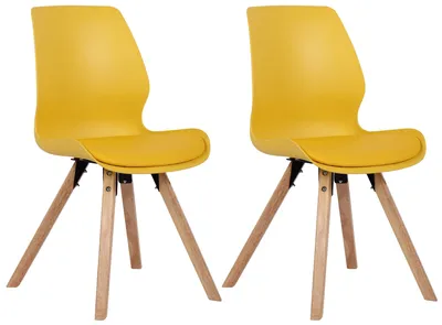 Produktbild von In And OutdoorMatch Stuhl Roxanne – Gelb – 2er-Set – Kunststoff – Hochwertige Polsterung – Stilvoller Stuhl – Optik