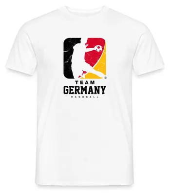 Produktbild von Spreadshirt Team Germany Handball - Logo Sportdesign Männer T-Shirt, L, Weiß