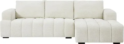 Produktbild von Ecksofa - Ecke rechts - Strukturstoff - Beige - BENOLA