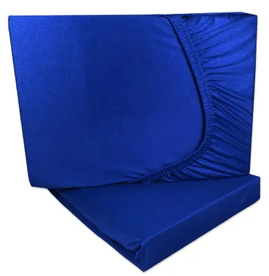 Produktbild von Doppelpack Mikrofaser Spannbettlaken 90x200 cm - 100x200 cm Royal Blau