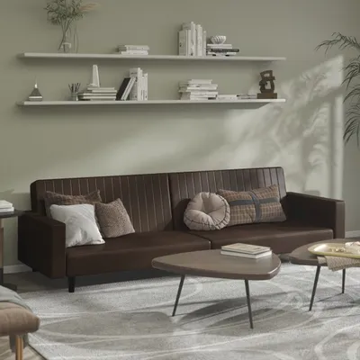 Produktbild von Maison Exclusive - Schlafsofa 2-Sitzer Braun Kunstleder