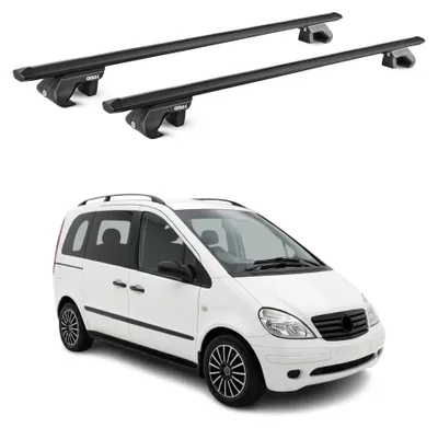 Image de Barres de toit transversales ABE pour Mercedes Vaneo W414 2001-2005 Alu Noir 2x, productTiles.product.images.aiGenerated