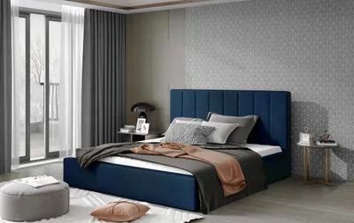 Produktbild von Doppelbett mit Polsterung 140x200 ARDELIA 2 - blau