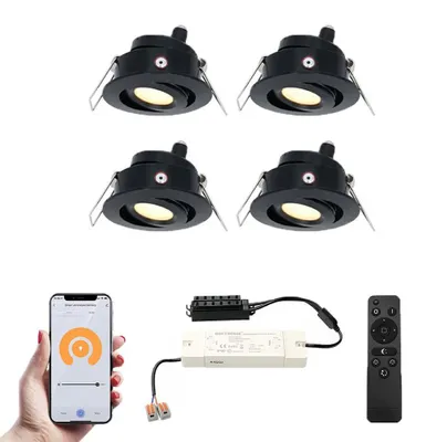 Produktbild von hoftronic LED Mini Einbaustrahler 12V 3W 200lm 2700K IP44 Schwarz