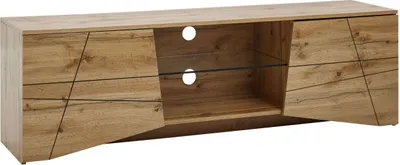 Produktbild von Lowboard Holz Eiche-Nachbildung 160x50x40 cm TV-Kommode mit zwei Türen, Design TV-Schrank Hoch, Fernsehtisch Fernsehschrank Modern, Fernsehkommode Wohnzimmer