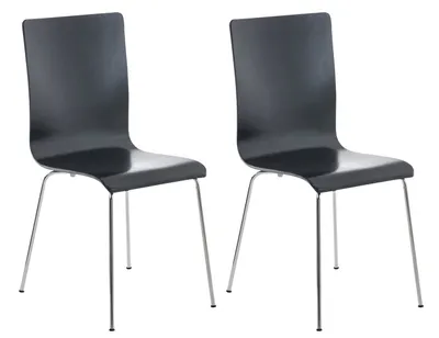 Produktbild von 2er Set Besucherstuhl HLO-CP1  schwarz