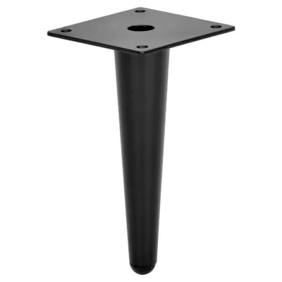 Produktbild von 4er Set Möbelfüße Schwarz Matt aus Stahl – Gerade Schrankfüße Sofafüße inkl. Bodenschoner, Höhe 15 cm