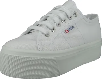 Produktbild von Superga 2790 Cotu Frauen Schnürung Segeltuch Plattform Turnschuhe Weiß – 5,5 UK - 39 EU - 8 US / Weiß