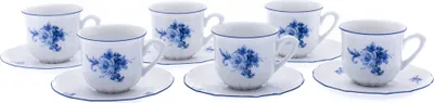 Produktbild von Thun 1794 Rose, Tassen und Untertassen, Porzellan, blaue Rosen, 100 ml, Thun, 6 Stück