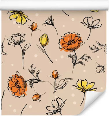 Produktbild von 10m VLIES TAPETE Rolle Dekorative GEMALTE Mohnblumen Blumen Natur Muster 6481