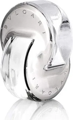 A close-up studio shot of a Bvlgari Omnia Crystalline perfume bottle.