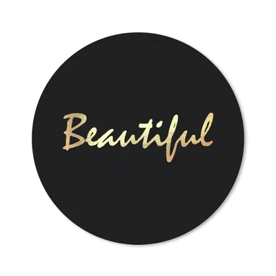 Produktbild von MuchoWow® Mauspad Mousepad Zitat - Schönheit - Schwarz - Gold 20x20 cm - Mousepads - Maus Mat - Pad - Mausunterlage - Schreibtischmatte