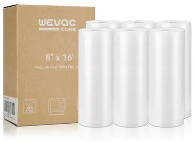 Immagine prodotto di Rotolo per sottovuoto alimenti - 6 rotoli - 20 x 500 cm - Senza BPA - Resistente