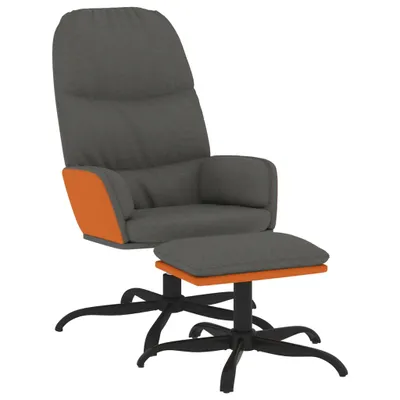 Immagine prodotto di vidaXL Poltrona relax con sgabello in tessuto grigio scuro
