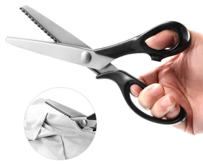 Produktbild von Zickzack-Scherenset, 23,9 cm, professionelle Schneiderschere, Nähschere, Bastelschere, Schere mit 7 mm gezahnter Schneide