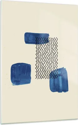 Produktbild von Bilder auf glas - Einteilig - Abstraktion Flecken Zickzack - 50x70cm - Glasbilder - Wandbilder - Bilder - Wanddekoration aus Glas - Glas Bilder - Wandbild auf Glas - GPA50x70-4515