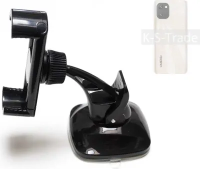 Produktbild von K-S-Trade kompakte Handy-Halterung Windschutzscheibe kompatibel mit UMIDIGI Power 7 Armaturenbrett schwarz Autohalterung KFZ Halter Scheiben-Halterung