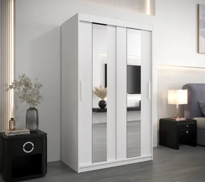 Obrázek produktu pro Šatní skříň se zrcadly DIANA - šířka 120 cm, bílá