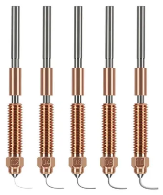 Produktbild von 5 Stück Düsen für 3D-Drucker, passend für Ender-3 V3 und K1C, mit verschiedenen Durchmessern