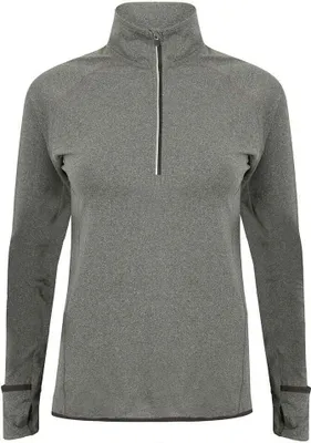 Produktbild von Tombo - "Performance" Oberteil mit kurzem Reißverschluss für Damen  Langärmlig RW9658 (XL) (Grau meliert)