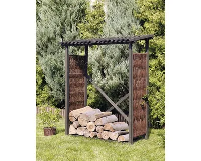 Produktbild von Kaminholzunterstand aus Weide 140 x 57 x 195/210 cm