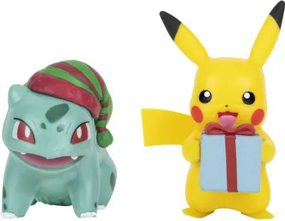 Produktbild von Pokemon Battle Figure Pack Minifiguren 2er-Pack Weihnachts-Edition: Pikachu & Bisasam 5 cm